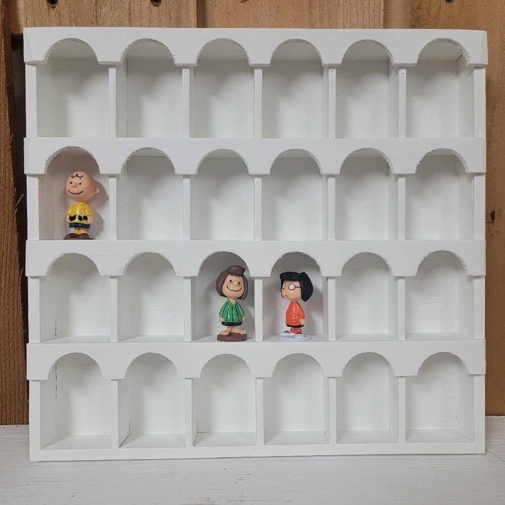 White 24 Cubby Display Shelf Arched Cubes Wall Mount Storage Organizer